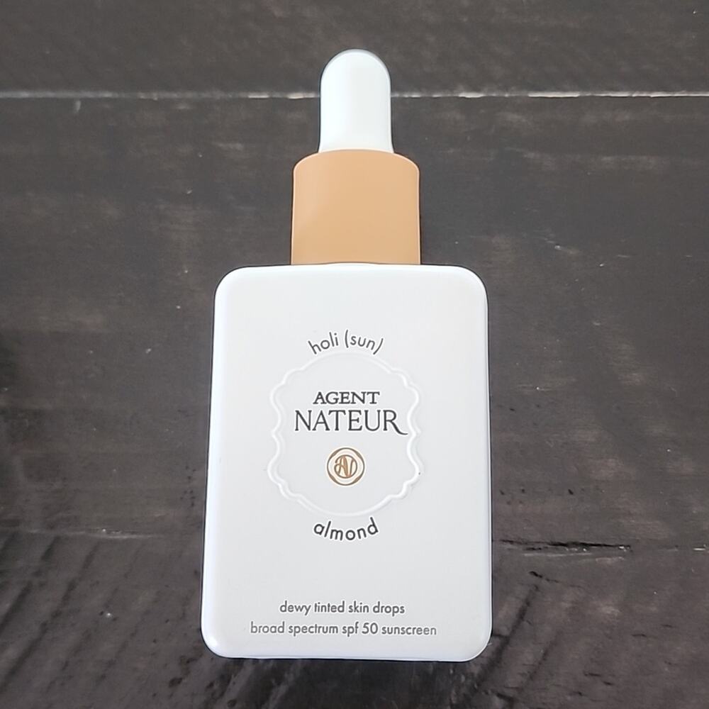 AGENT NATEUR Holi (Sun) Dewy Tinted Skin Drops SPF 50 Almond Shade 1 oz